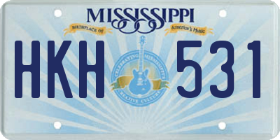 MS license plate HKH531