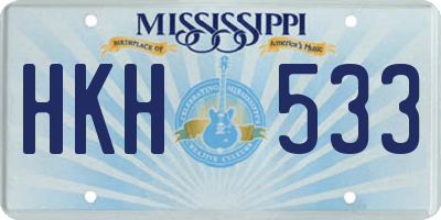 MS license plate HKH533