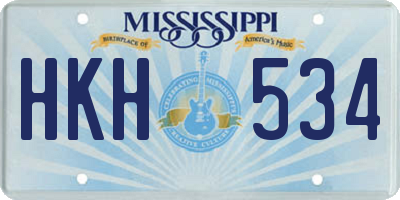 MS license plate HKH534