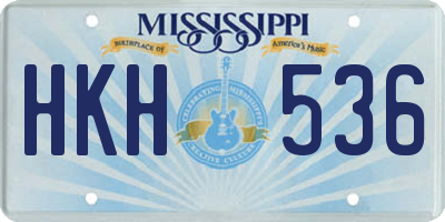 MS license plate HKH536