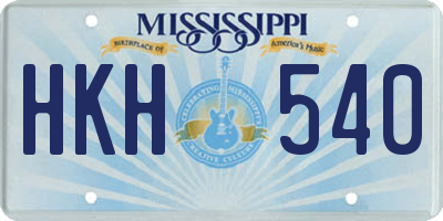 MS license plate HKH540