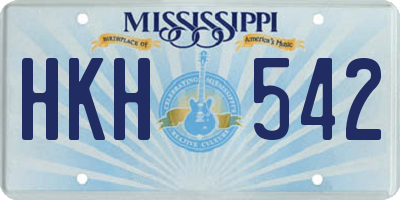 MS license plate HKH542