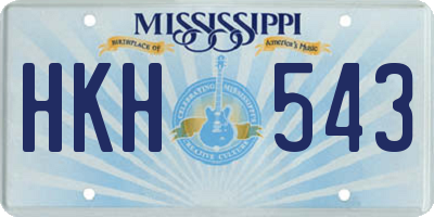 MS license plate HKH543