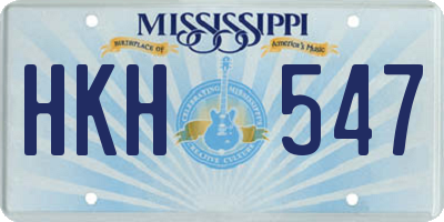 MS license plate HKH547