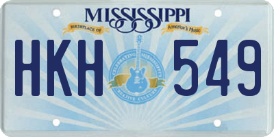 MS license plate HKH549