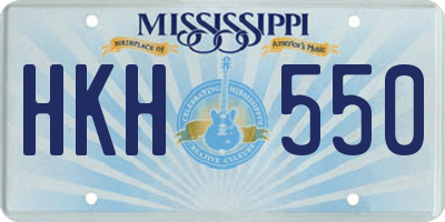MS license plate HKH550