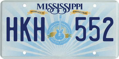 MS license plate HKH552