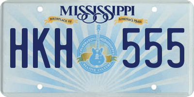 MS license plate HKH555