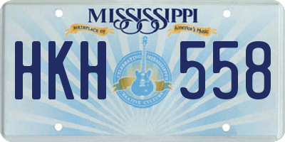 MS license plate HKH558