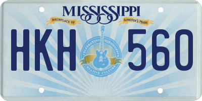 MS license plate HKH560