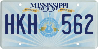 MS license plate HKH562