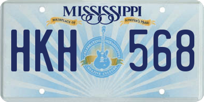 MS license plate HKH568