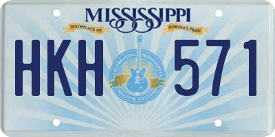 MS license plate HKH571