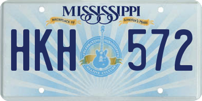 MS license plate HKH572