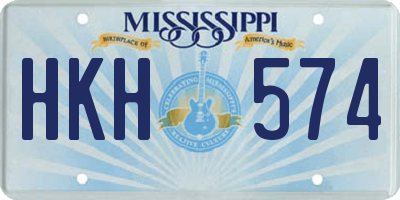 MS license plate HKH574
