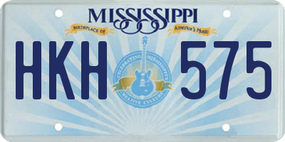 MS license plate HKH575