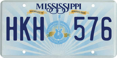MS license plate HKH576