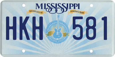 MS license plate HKH581