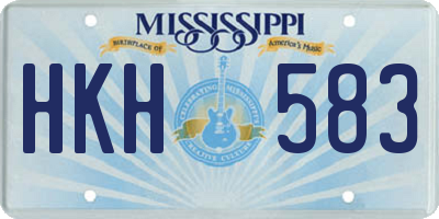MS license plate HKH583