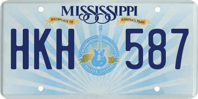 MS license plate HKH587