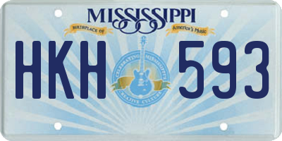MS license plate HKH593