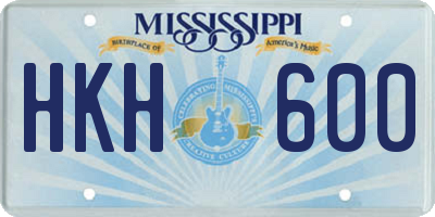 MS license plate HKH600