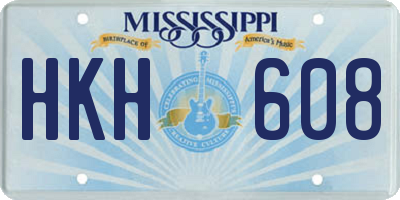 MS license plate HKH608