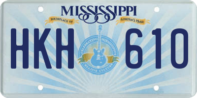MS license plate HKH610