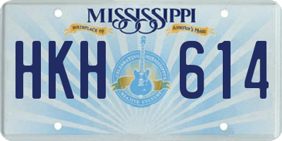 MS license plate HKH614