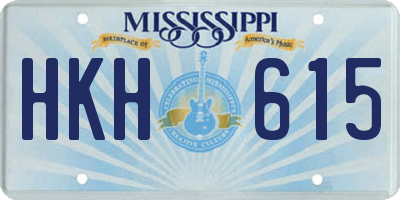MS license plate HKH615