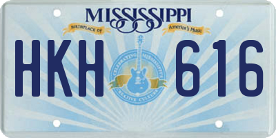 MS license plate HKH616