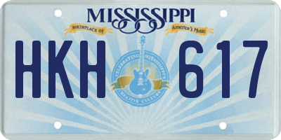 MS license plate HKH617