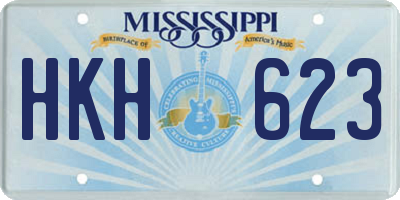 MS license plate HKH623