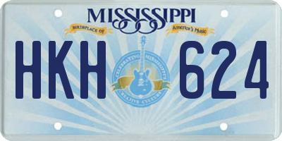 MS license plate HKH624