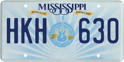 MS license plate HKH630
