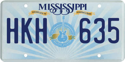 MS license plate HKH635