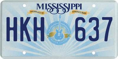 MS license plate HKH637