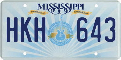 MS license plate HKH643