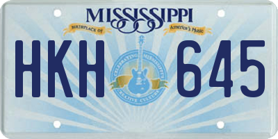 MS license plate HKH645