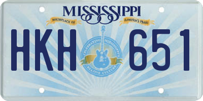 MS license plate HKH651