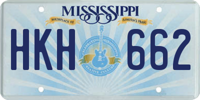 MS license plate HKH662