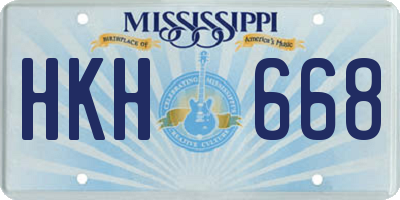 MS license plate HKH668