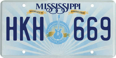 MS license plate HKH669
