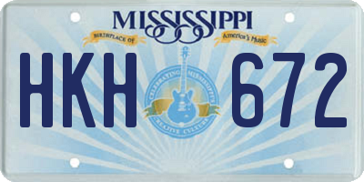 MS license plate HKH672