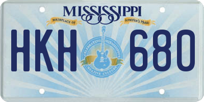 MS license plate HKH680