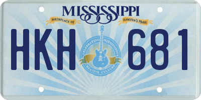 MS license plate HKH681
