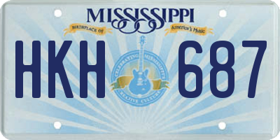 MS license plate HKH687