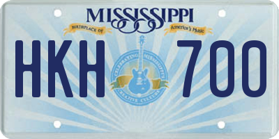 MS license plate HKH700