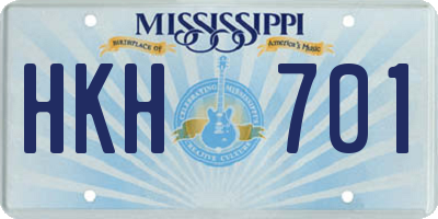 MS license plate HKH701