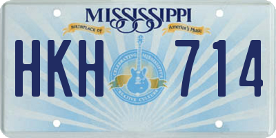 MS license plate HKH714